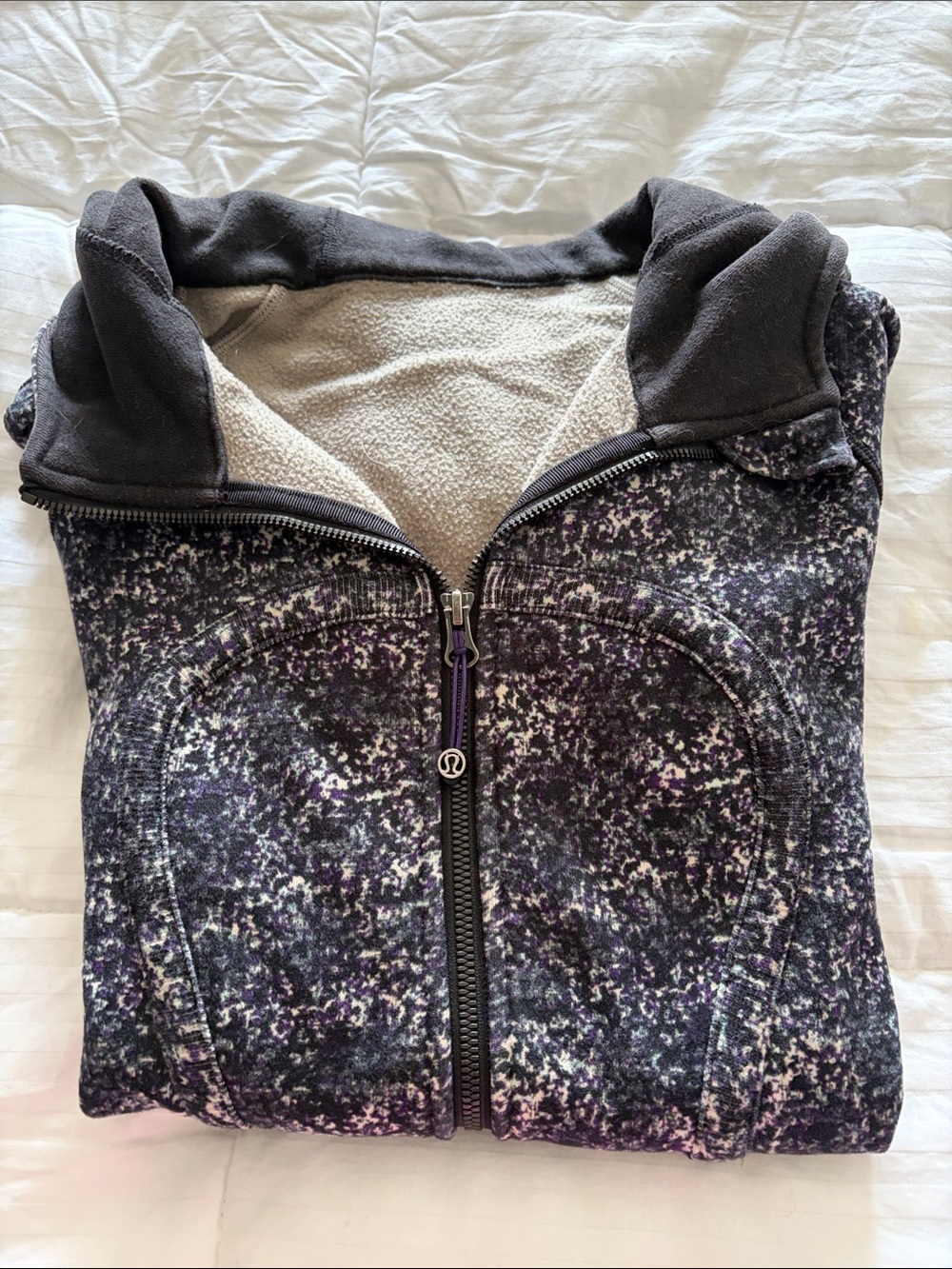 lululemon athletica Purple and Black Speckled Fleece Zip Jacket